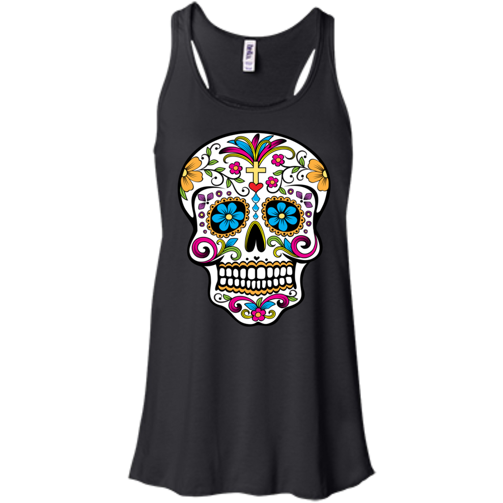 Cross Sugar Skull Flowy Tank