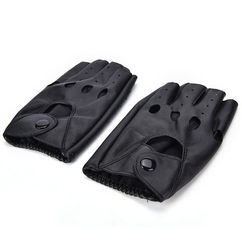 Image of Leather Fingerless Driving Gloves