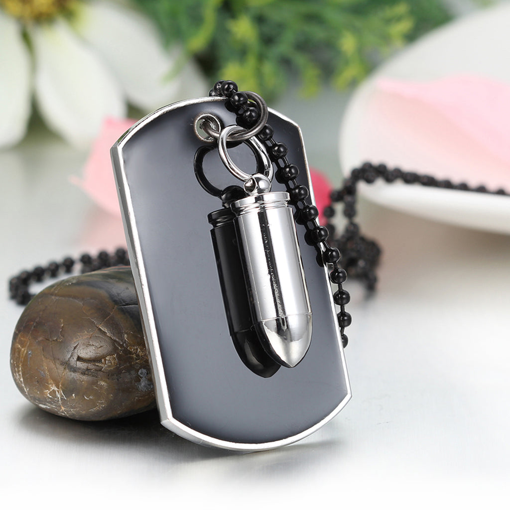 Stainless Steel Silver Bullet Dog Tag