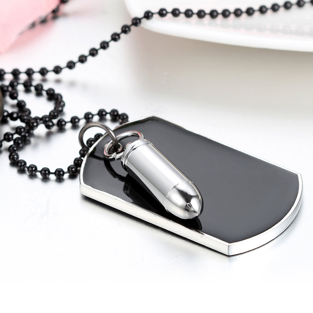 Stainless Steel Silver Bullet Dog Tag
