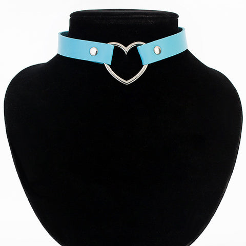 Image of Heart Studded Leather Choker