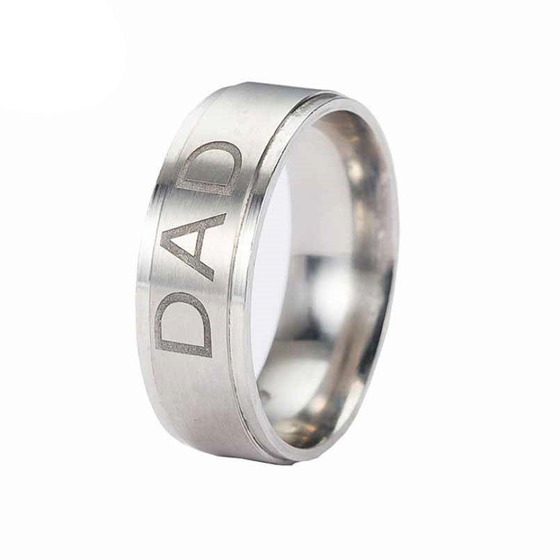 Stainless Steel Dad Ring