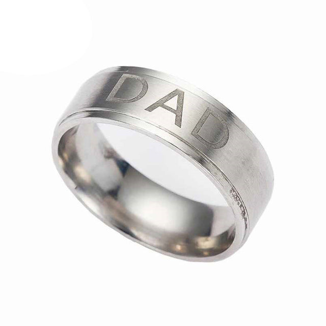 Stainless Steel Dad Ring