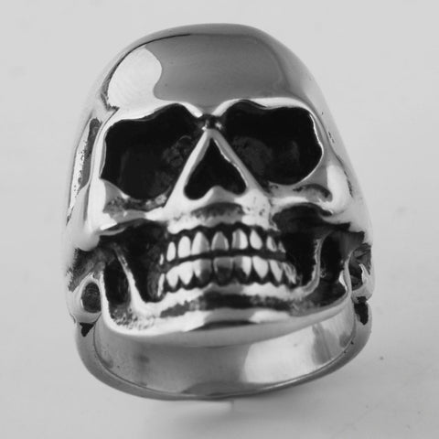 Image of Stainless Steel Skull Ring with Bonus Eye Stones