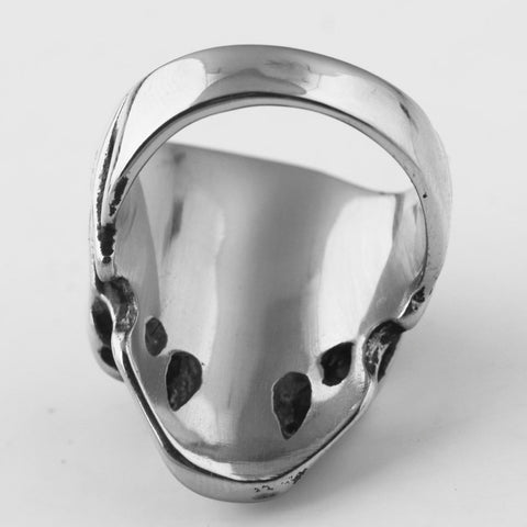 Image of Stainless Steel Skull Ring with Bonus Eye Stones