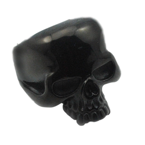 Image of Stainless Steel Polished Half Jaw Skull Ring