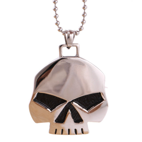 Image of Stainless Steel Skull Pendant and Necklace Set