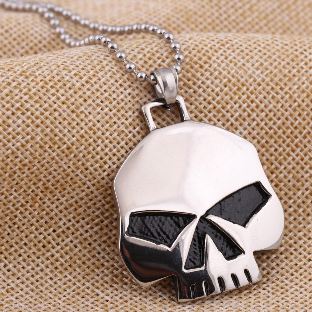 Stainless Steel Skull Pendant and Necklace Set