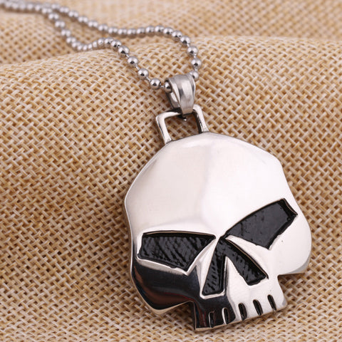 Image of Stainless Steel Skull Pendant and Necklace Set