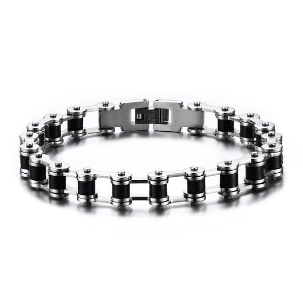 Two-Tone Stainless Steel Chain Link Bracelet