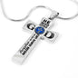 He Who Kneels Cross Necklace - Blue