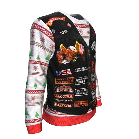 Image of Classic Biker Vest Holiday Sweatshirt
