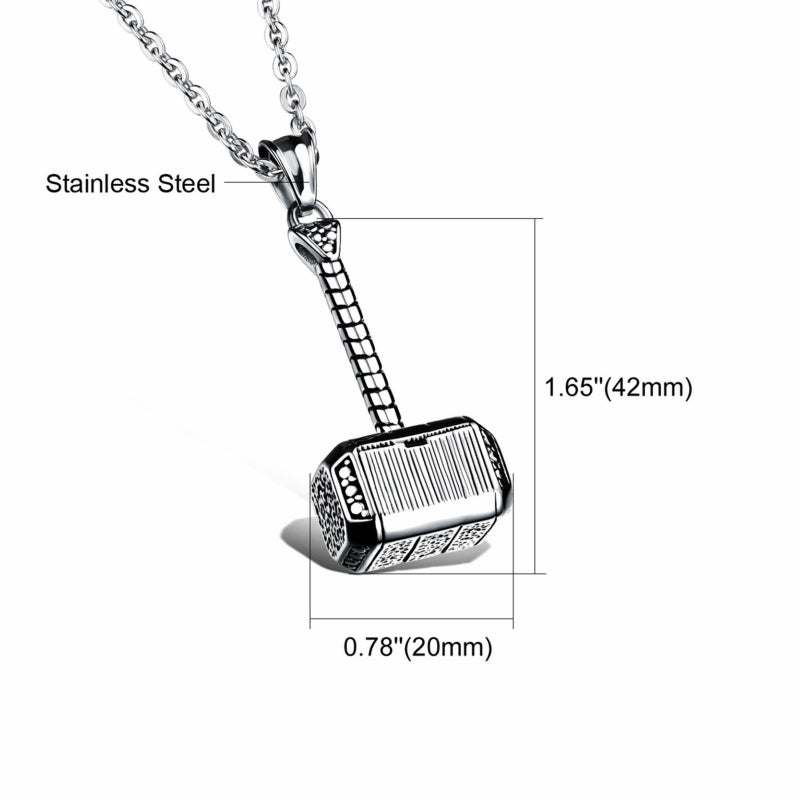 Thor's Hammer Pendant and Necklace Set