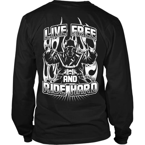Image of T-shirt - LIVE FREE AND RIDE HARD