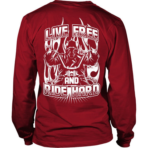 Image of T-shirt - LIVE FREE AND RIDE HARD