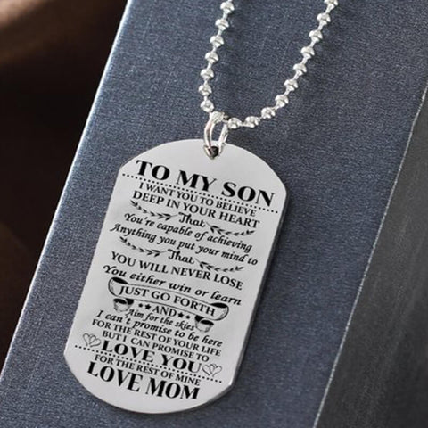 Image of To My Son Tag Style Necklace