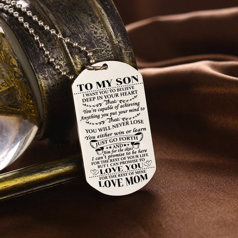 Image of To My Son Tag Style Necklace