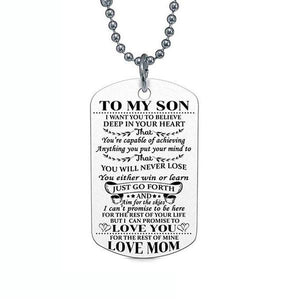 To My Son Tag Style Necklace