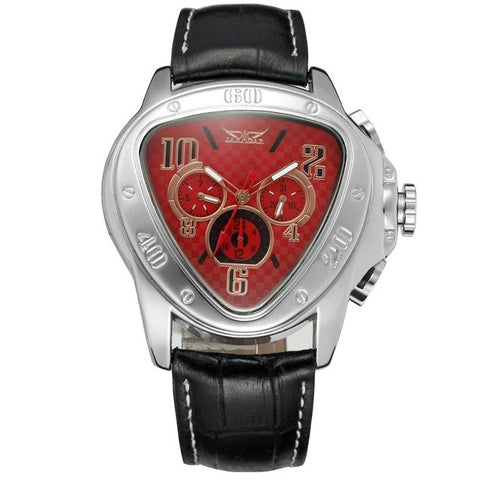 Image of Triangle Design Leather Strap Watch