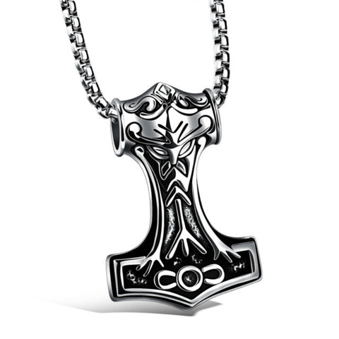 Image of Stainless Steel Viking Hammer Pendant and Necklace Set