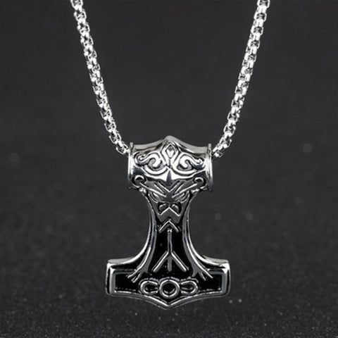 Image of Stainless Steel Viking Hammer Pendant and Necklace Set