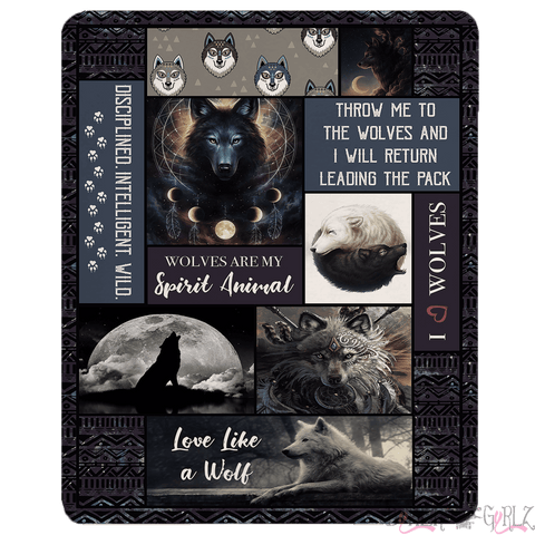 Image of Wolves Fleece Sherpa Blanket