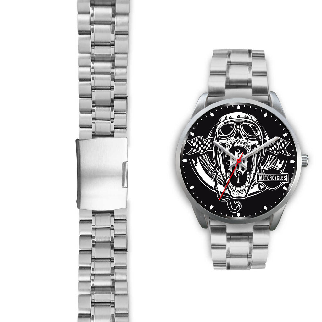 (On Sale) Men's Classic HD Skull Silver Bezel Watch