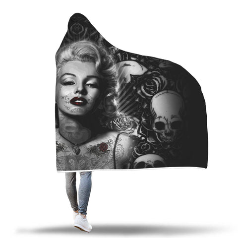 Image of Beautiful Monroe Skulls Hooded Blankets
