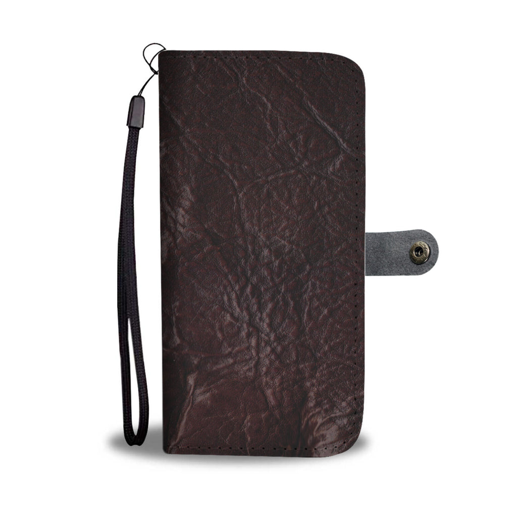 Dark Brown Leather Cell Phone Wallet Case