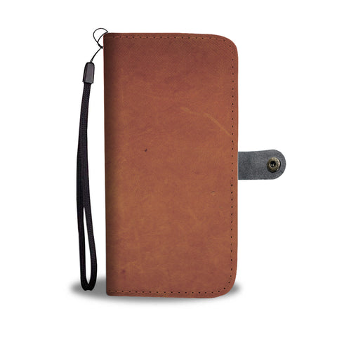 Image of Smooth Brown Leather Cell Phone Wallet Case