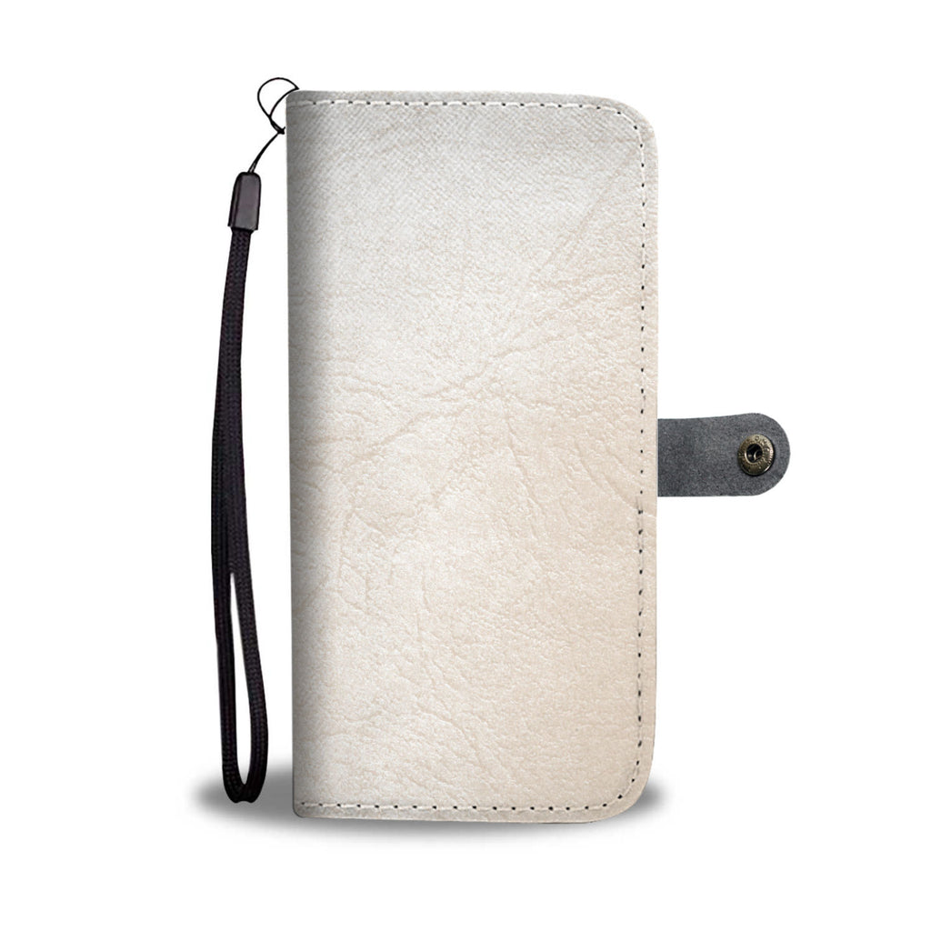 Ivory Leather Cell Phone Wallet Case