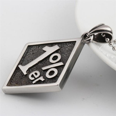Image of One Percenter Biker Club Pendant with Necklace