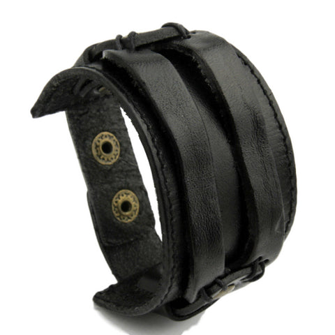 Image of Genuine Leather Wide Cuff Bracelet