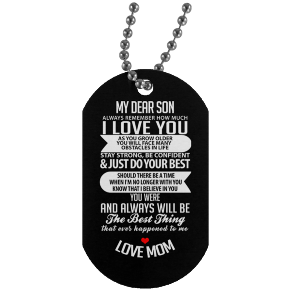 2 My Dear Son Military Dog Tags (Two Dog Tags)