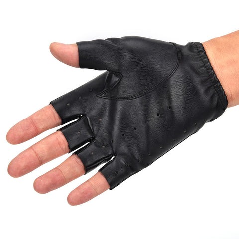 Leather Fingerless Driving Gloves