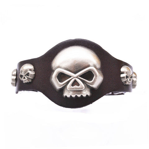 Genuine Leather Skull Bracelets
