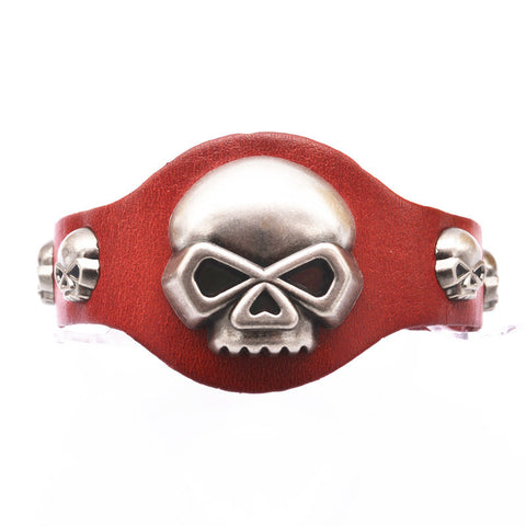 Image of Genuine Leather Skull Bracelets