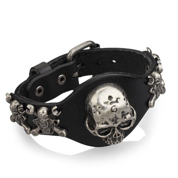 (ONE TIME OFFER) Genuine Leather Skull Bracelet
