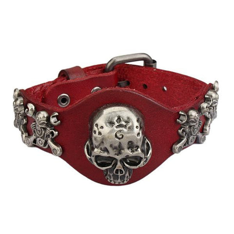 Image of (ONE TIME OFFER) Genuine Leather Skull Bracelet