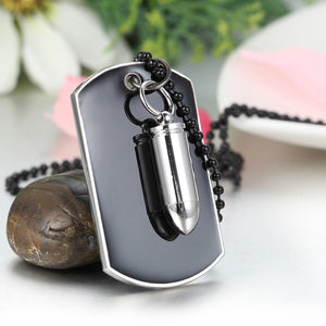 Stainless Steel Silver Bullet Dog Tag