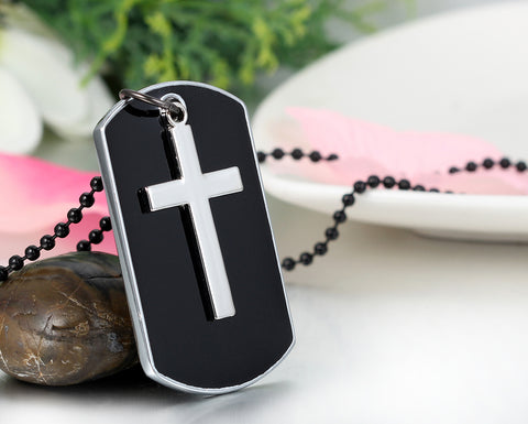 Image of Stainless Steel Cross Dog Tag