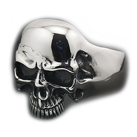 Image of Stainless Steel Huge Heavy Skull Bangle Bracelet