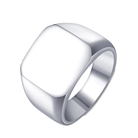 Image of Polished Stainless Steel Signet Rings