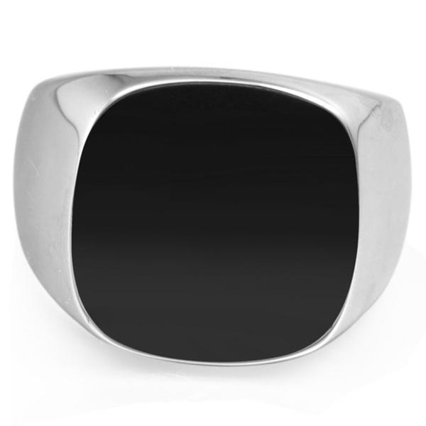 Stainless Steel Onyx Signet Ring