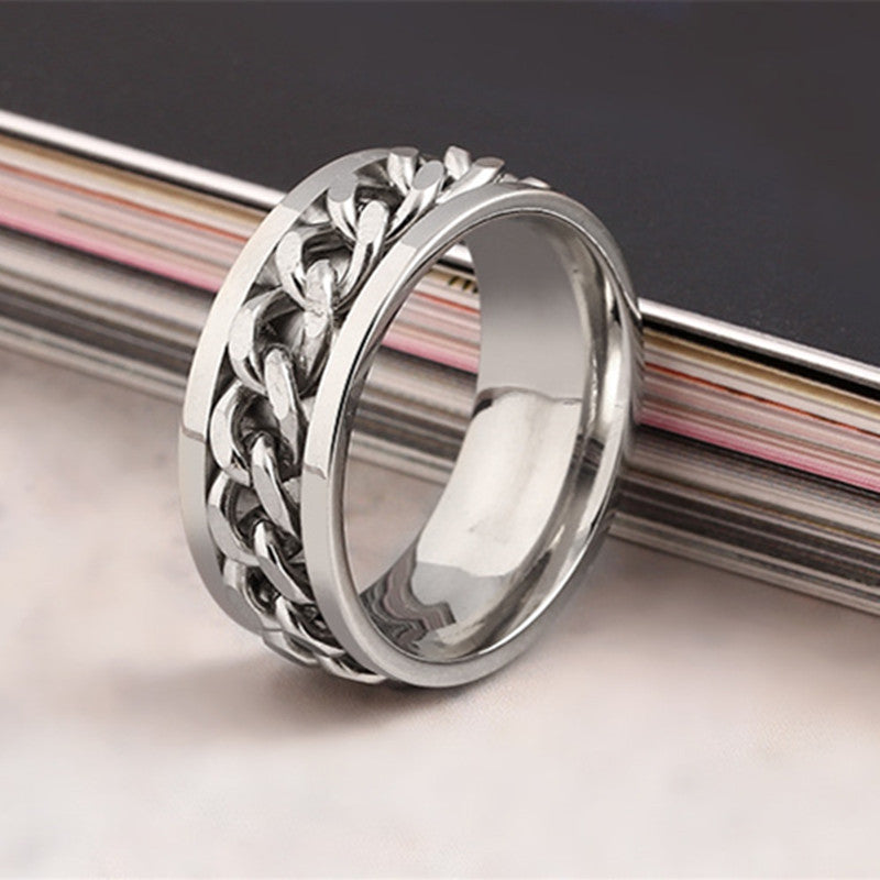 Stainless Steel Cuban Chain Link Ring