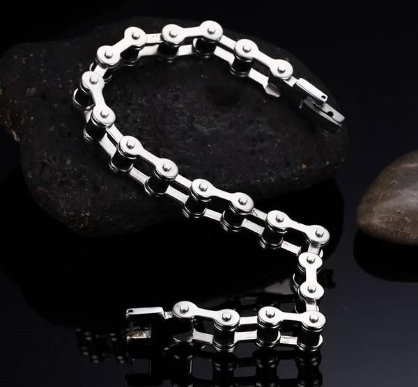 Two-Tone Stainless Steel Chain Link Bracelet
