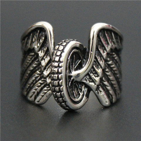 Image of Stainless Steel Tire With Wings Ring