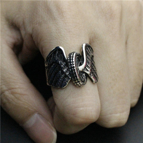 Image of Stainless Steel Tire With Wings Ring