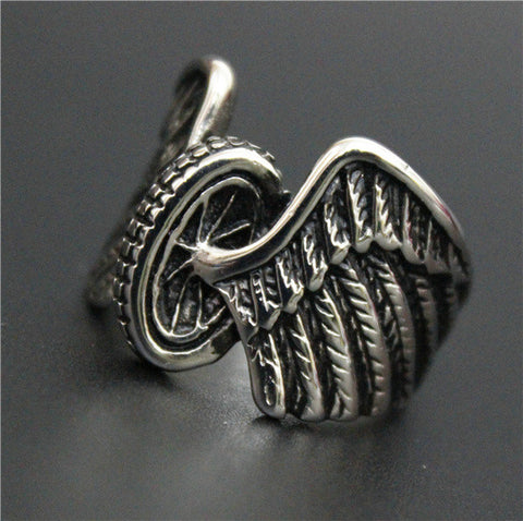 Image of Stainless Steel Tire With Wings Ring