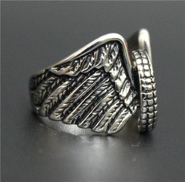 Stainless Steel Tire With Wings Ring